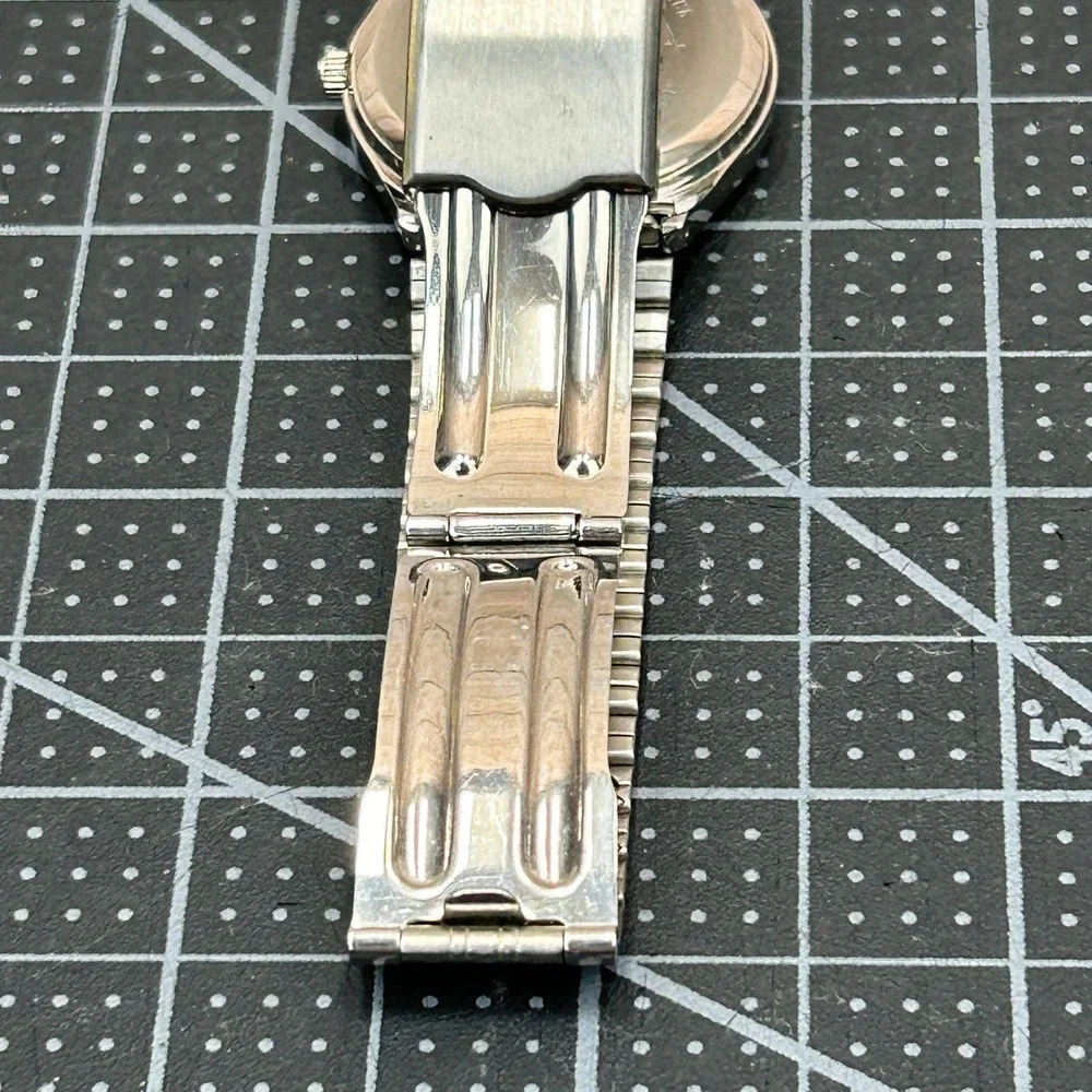 Activa Quartz Watch Silver Tone‎ Blue Mother of Pearl Dial Stainless Steel